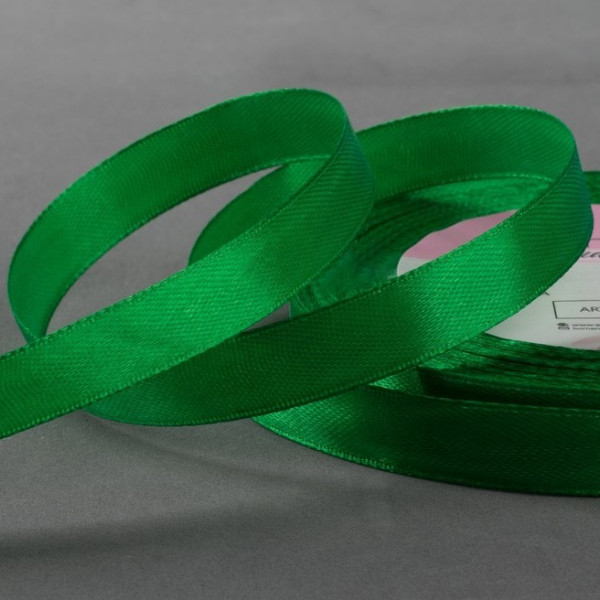Лента атласная, 12 мм × 22 ± 1 м, цвет зелёный №19 - 1